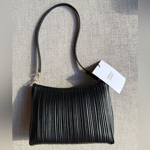 Mansur Gavriel Elegant Black Pleated leather Shoulder Bag